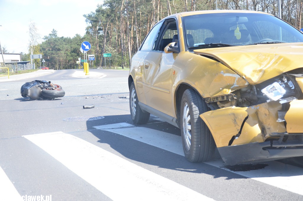 Wypadek - motocyklista uciekł z miejsca zdarzenia