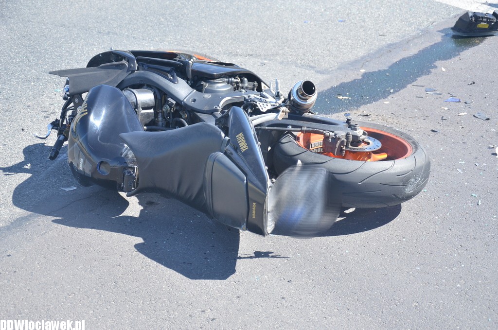 Wypadek - motocyklista uciekł z miejsca zdarzenia