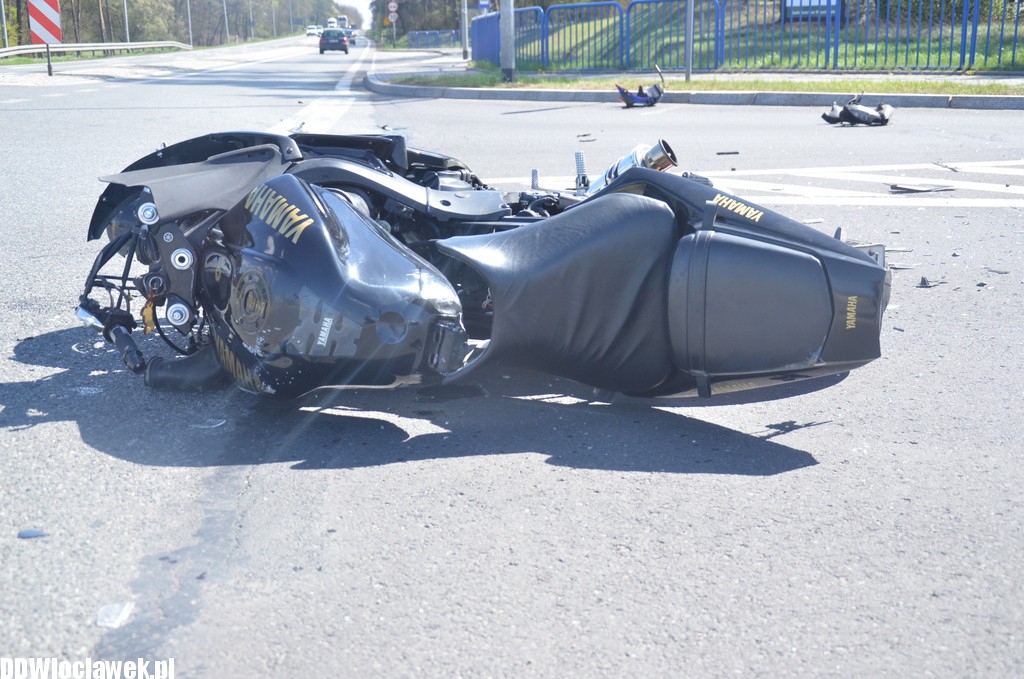 Wypadek - motocyklista uciekł z miejsca zdarzenia