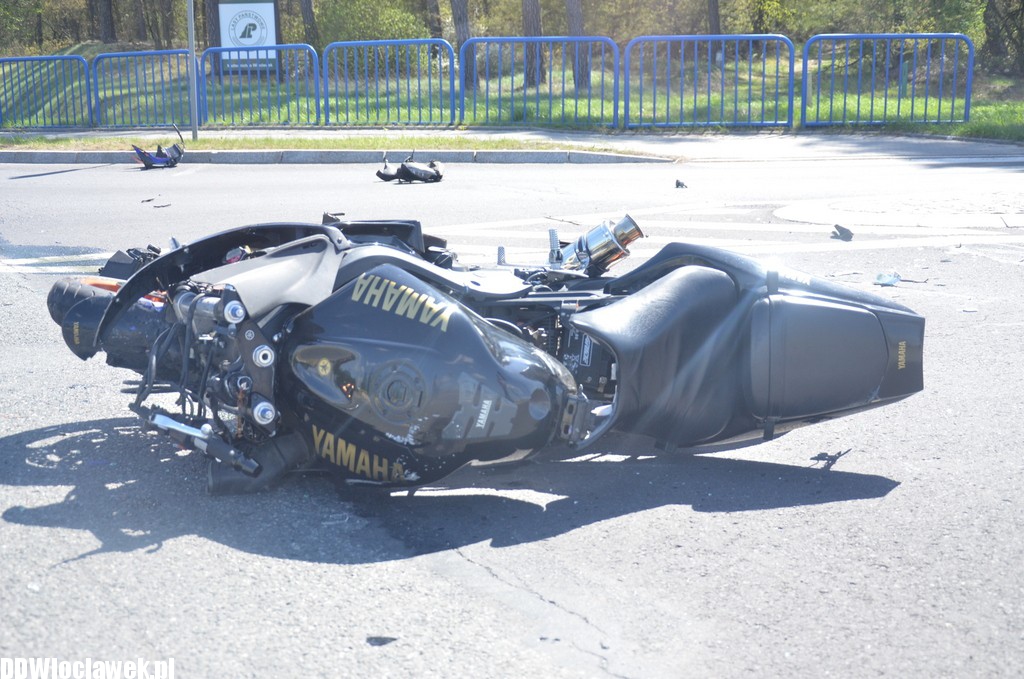 Wypadek - motocyklista uciekł z miejsca zdarzenia