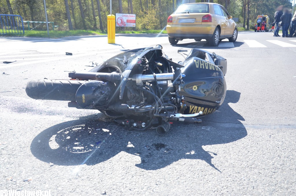 Wypadek - motocyklista uciekł z miejsca zdarzenia