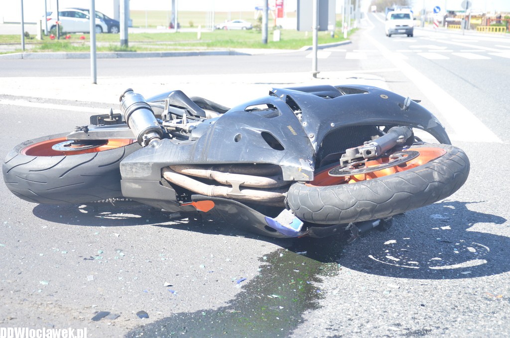 Wypadek - motocyklista uciekł z miejsca zdarzenia