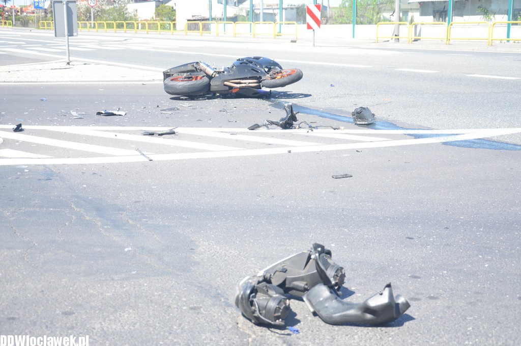 Wypadek - motocyklista uciekł z miejsca zdarzenia