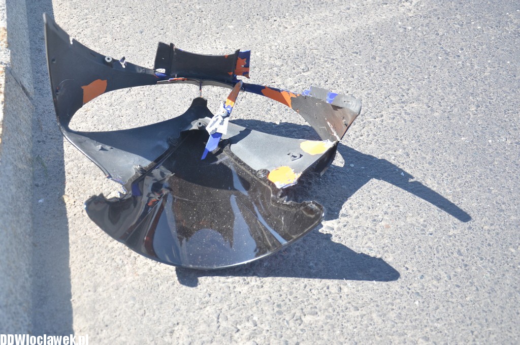 Wypadek - motocyklista uciekł z miejsca zdarzenia