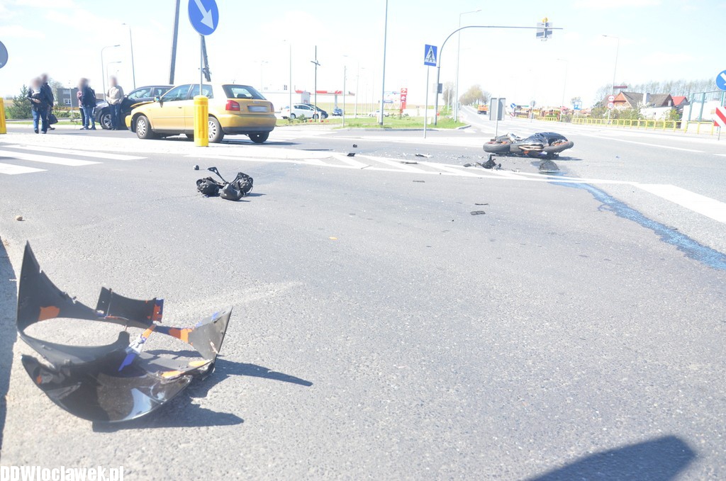 Wypadek - motocyklista uciekł z miejsca zdarzenia