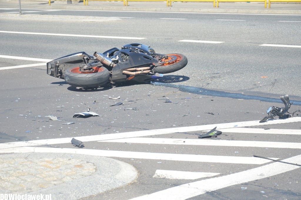 Wypadek - motocyklista uciekł z miejsca zdarzenia