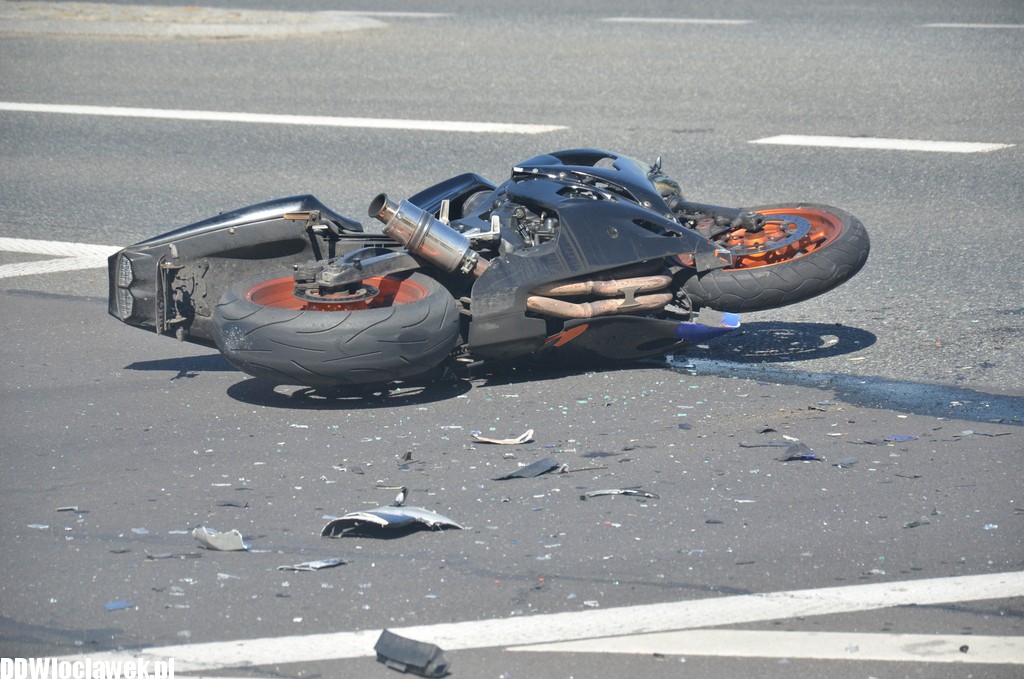 Wypadek - motocyklista uciekł z miejsca zdarzenia