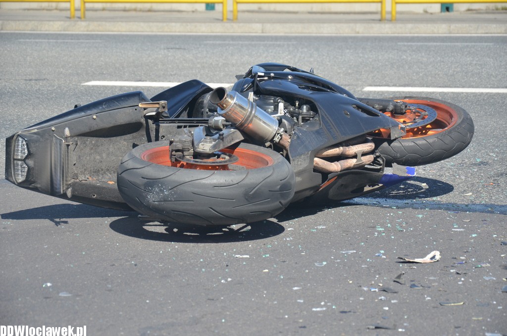Wypadek - motocyklista uciekł z miejsca zdarzenia