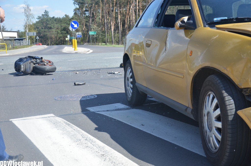 Wypadek - motocyklista uciekł z miejsca zdarzenia