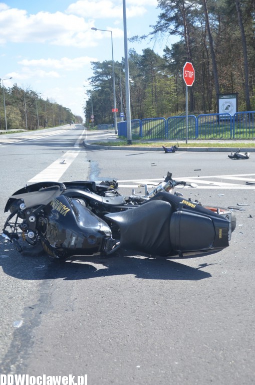 Wypadek - motocyklista uciekł z miejsca zdarzenia