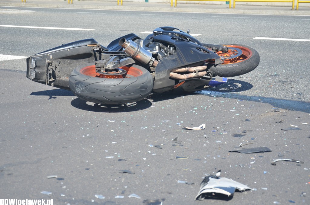 Wypadek - motocyklista uciekł z miejsca zdarzenia