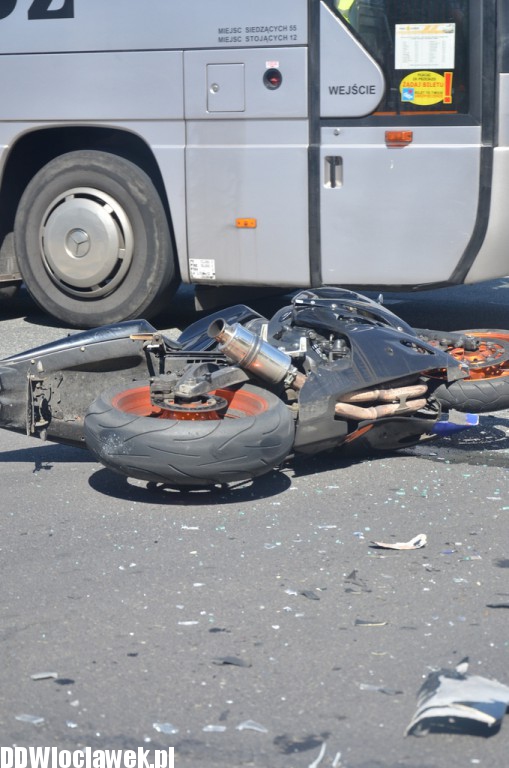 Wypadek - motocyklista uciekł z miejsca zdarzenia