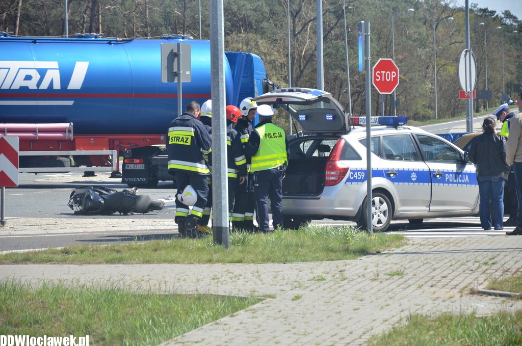 Wypadek - motocyklista uciekł z miejsca zdarzenia