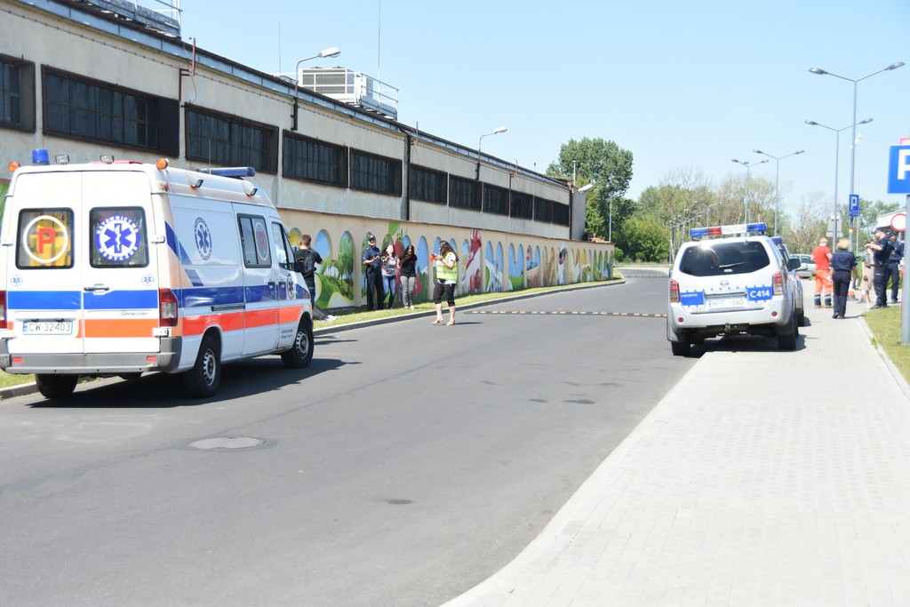 Ćwiczenia służb na przystani nad Wisłą