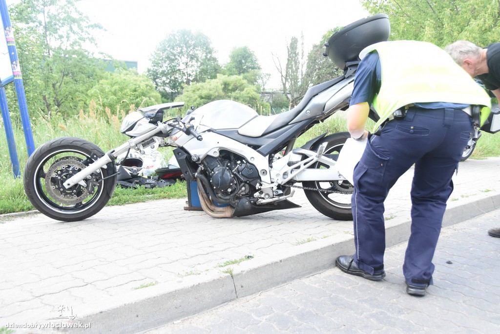 Wypadek z udziałem motocyklisty