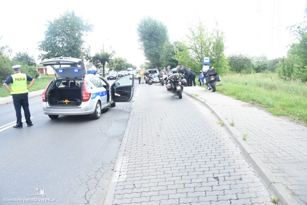 Wypadek z udziałem motocyklisty
