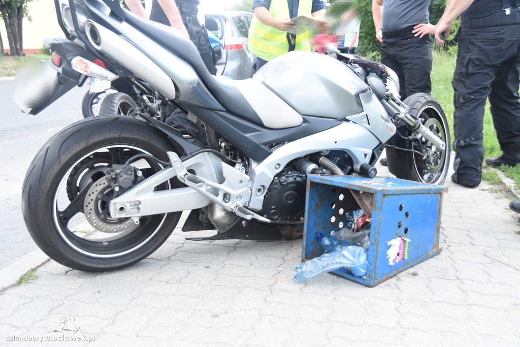 Wypadek z udziałem motocyklisty