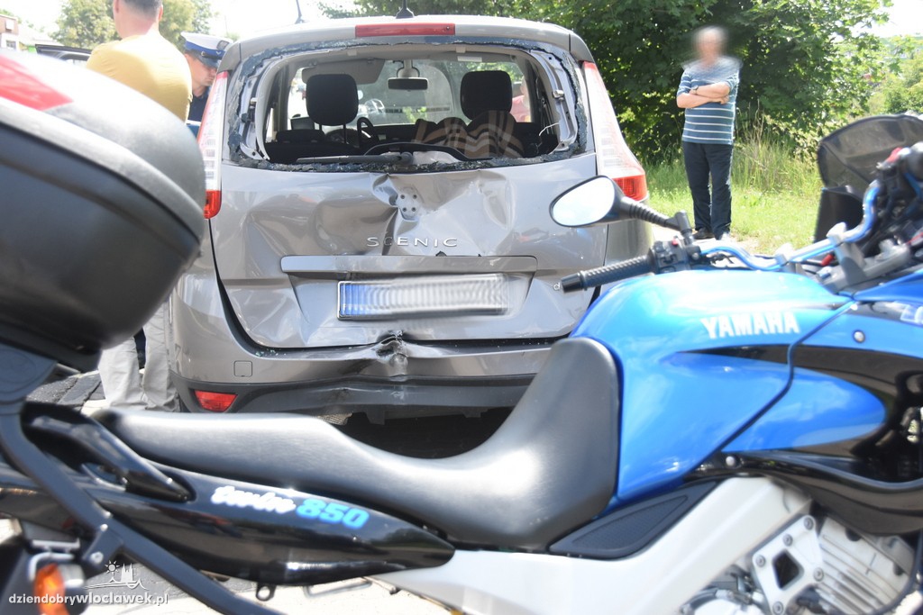 Wypadek z udziałem motocyklisty