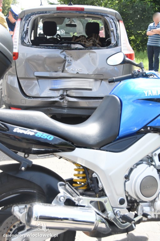 Wypadek z udziałem motocyklisty