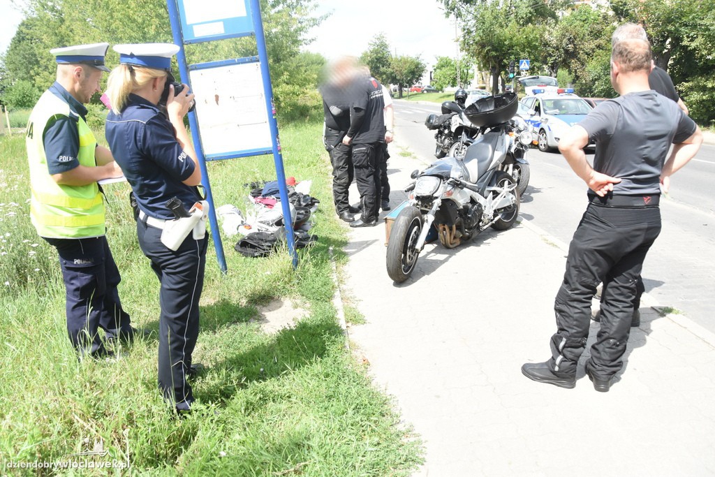 Wypadek z udziałem motocyklisty