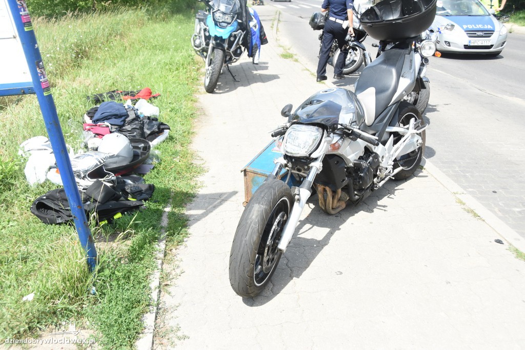 Wypadek z udziałem motocyklisty