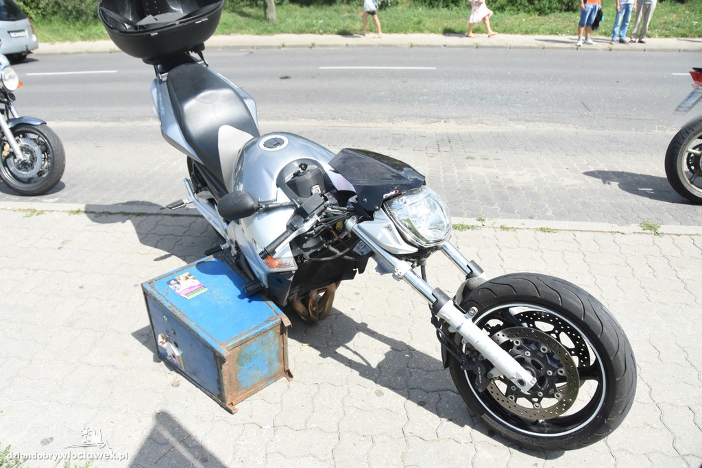 Wypadek z udziałem motocyklisty