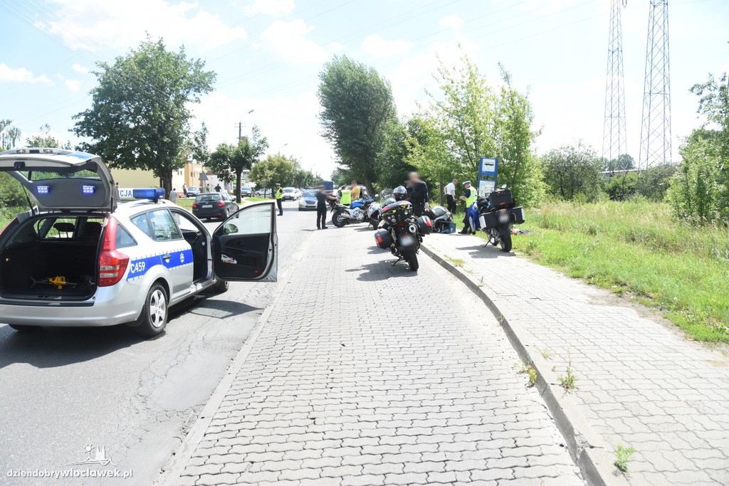Wypadek z udziałem motocyklisty