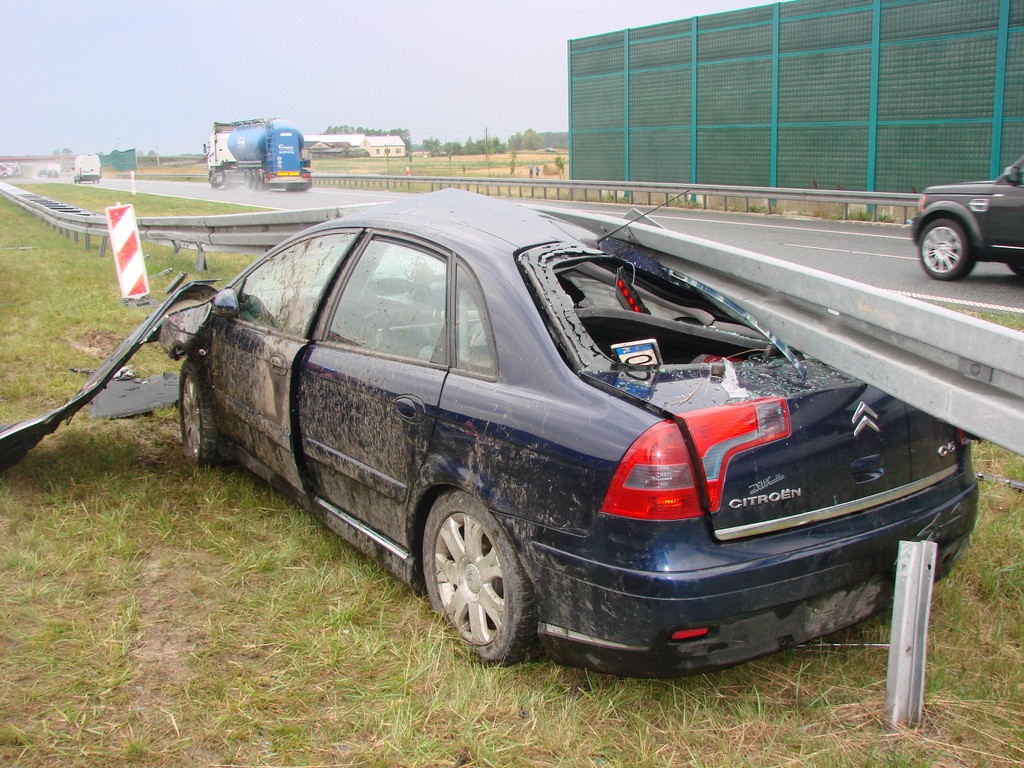 Wypadek na A1 w Szewie