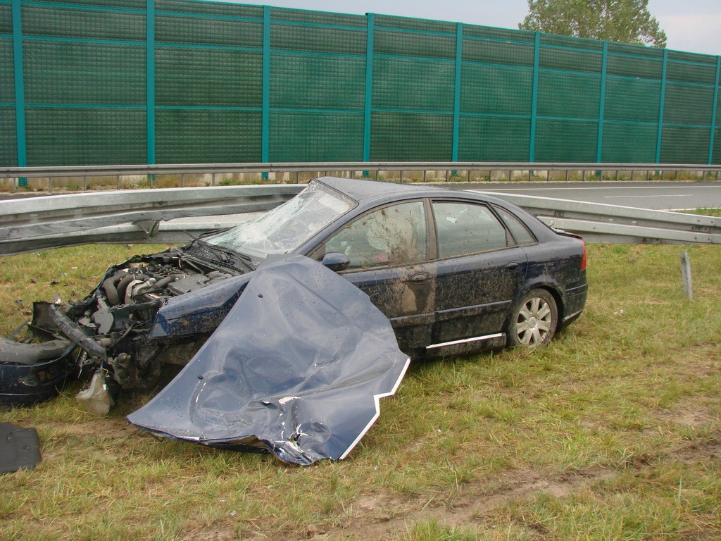 Wypadek na A1 w Szewie