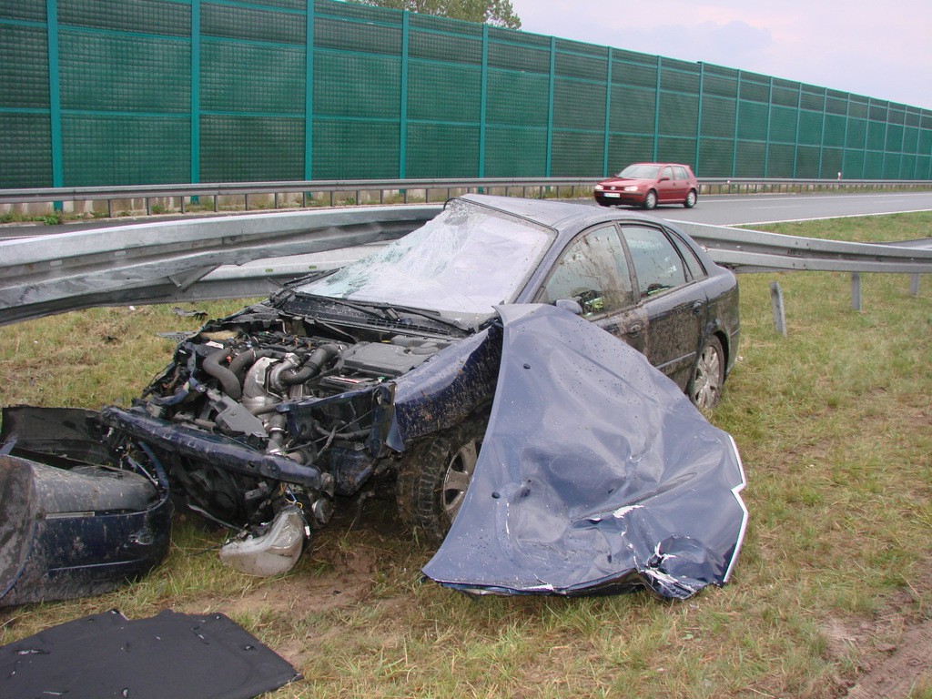 Wypadek na A1 w Szewie