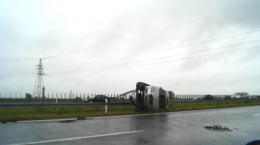 7 kolizji i wypadek na autostradzie