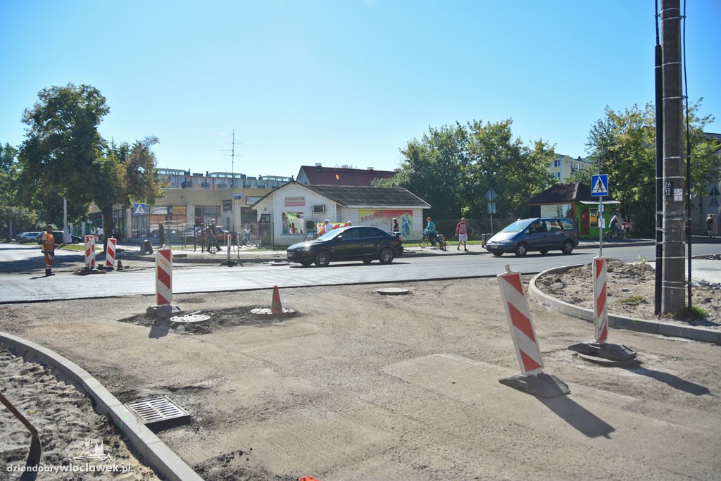 Wahadło na remontowanej  Kaliskiej