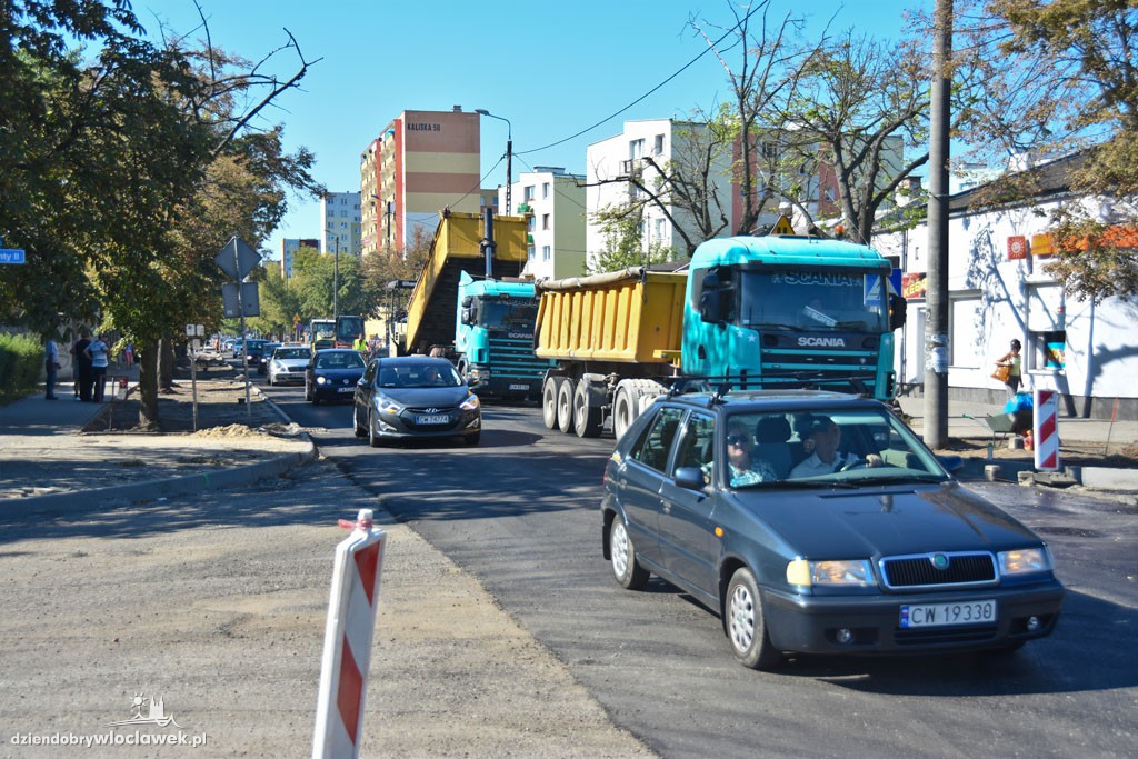 Wahadło na remontowanej  Kaliskiej