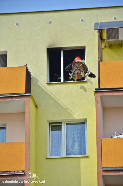 Pożar w bloku przy ul. Wyspiańskiego