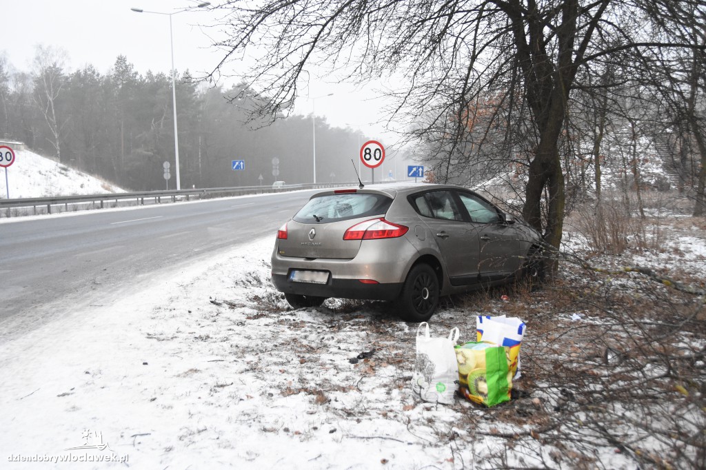 Na DK nr 91 auto uderzyło w drzewo