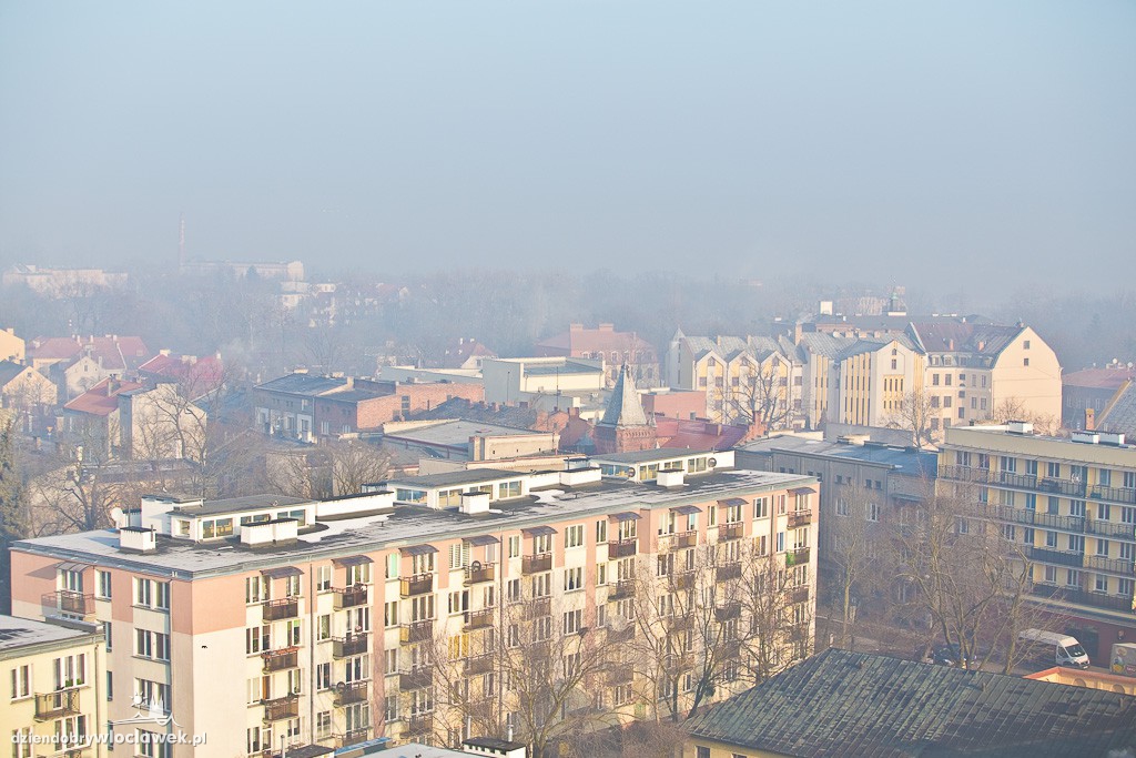 Widok na miasto z bloku na pl. Wolności