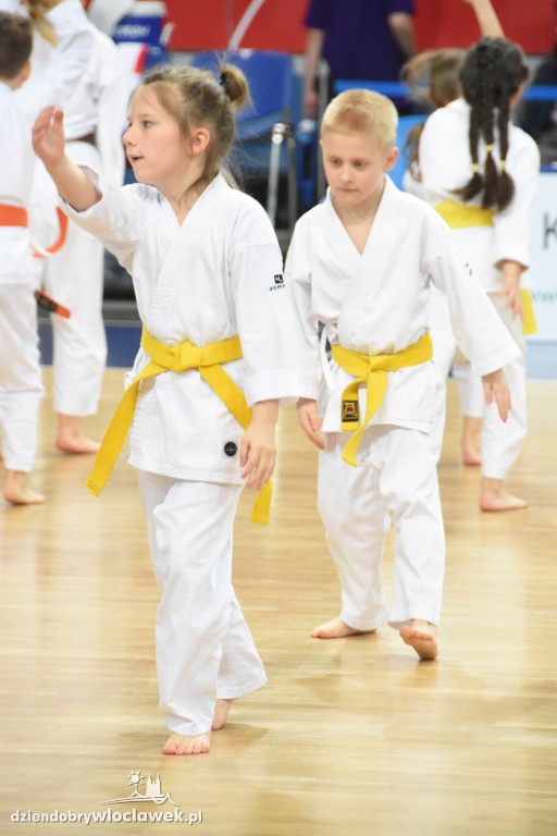 Pokaz karate na meczu Anwilu z AZS-em