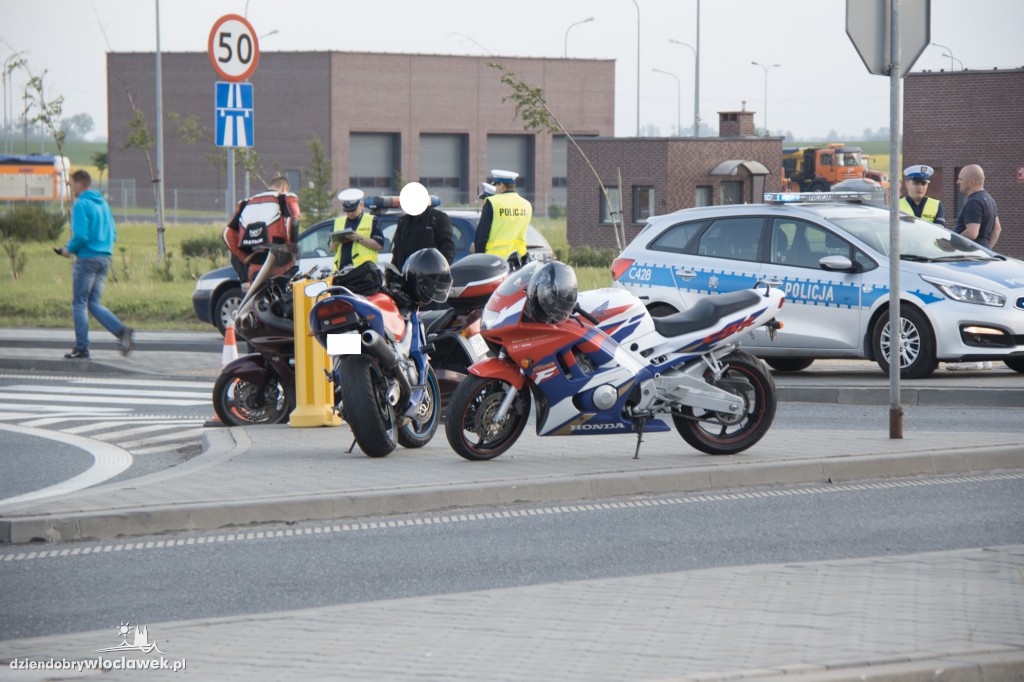 Wypadek samochodowy z udziałem motocyklisty