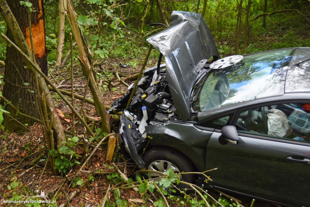 Auto wjechało do rowu pod Włocławkiem