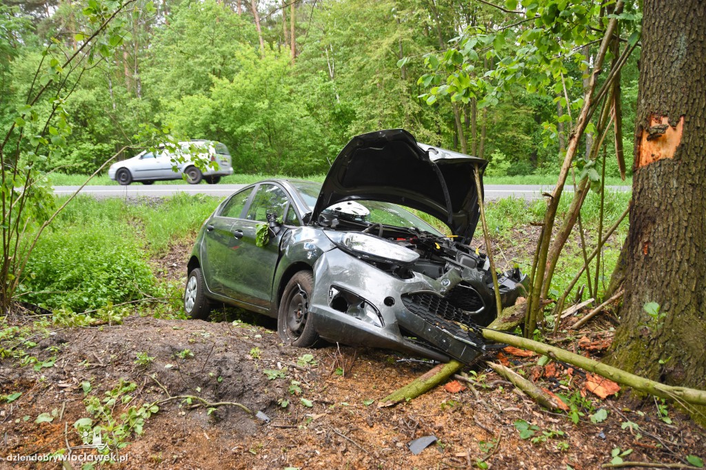 Auto wjechało do rowu pod Włocławkiem