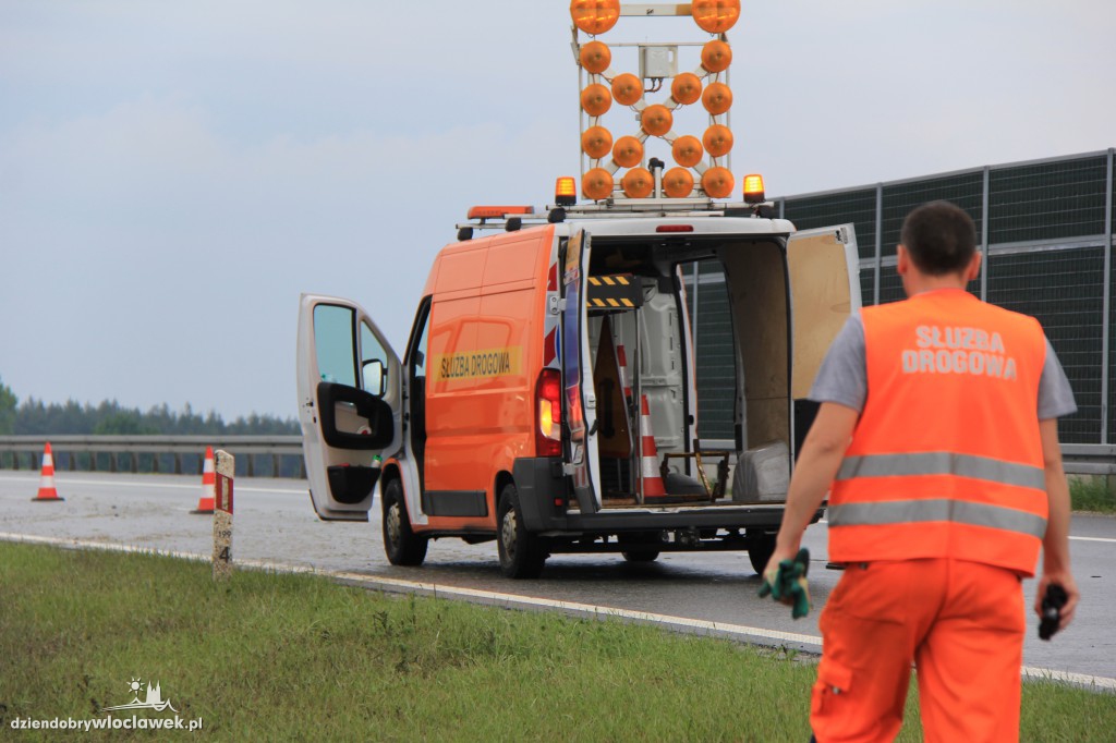 Kolizja na autostradzie z udziałem Hondy