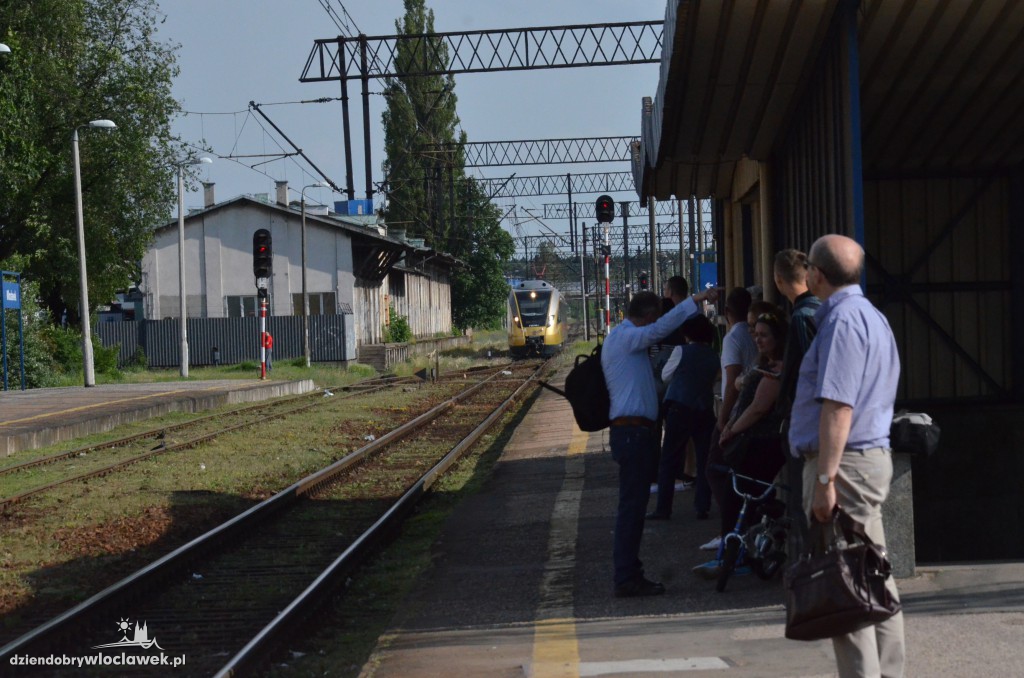 Pociąg papieski na dworcu we Włocławku