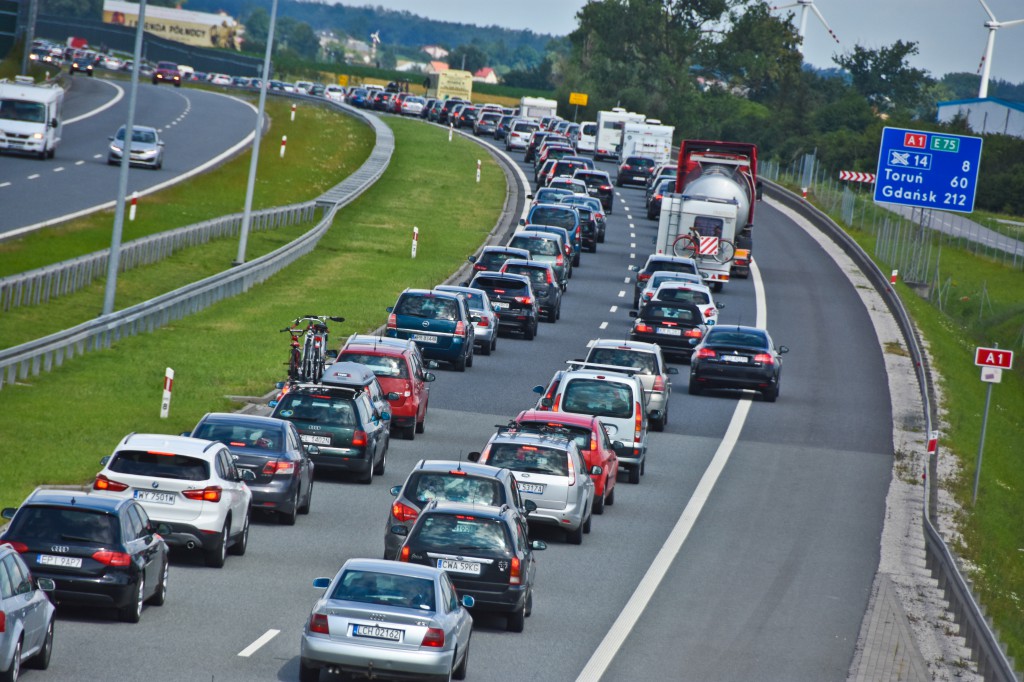 Autostrada pod Włocławkiem w korkach