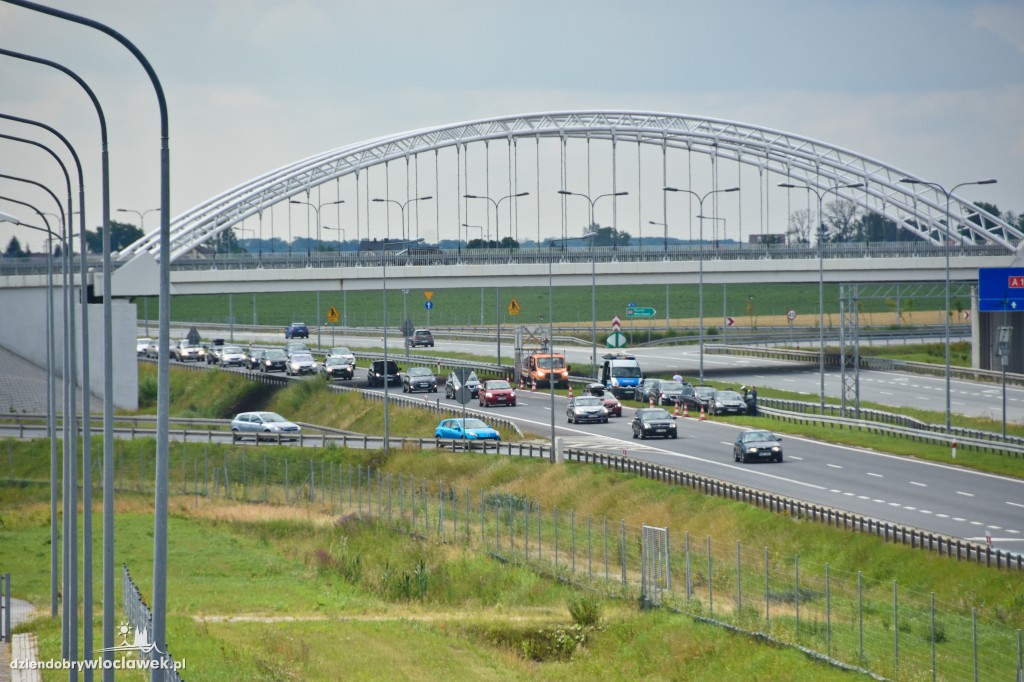 Autostrada pod Włocławkiem w korkach