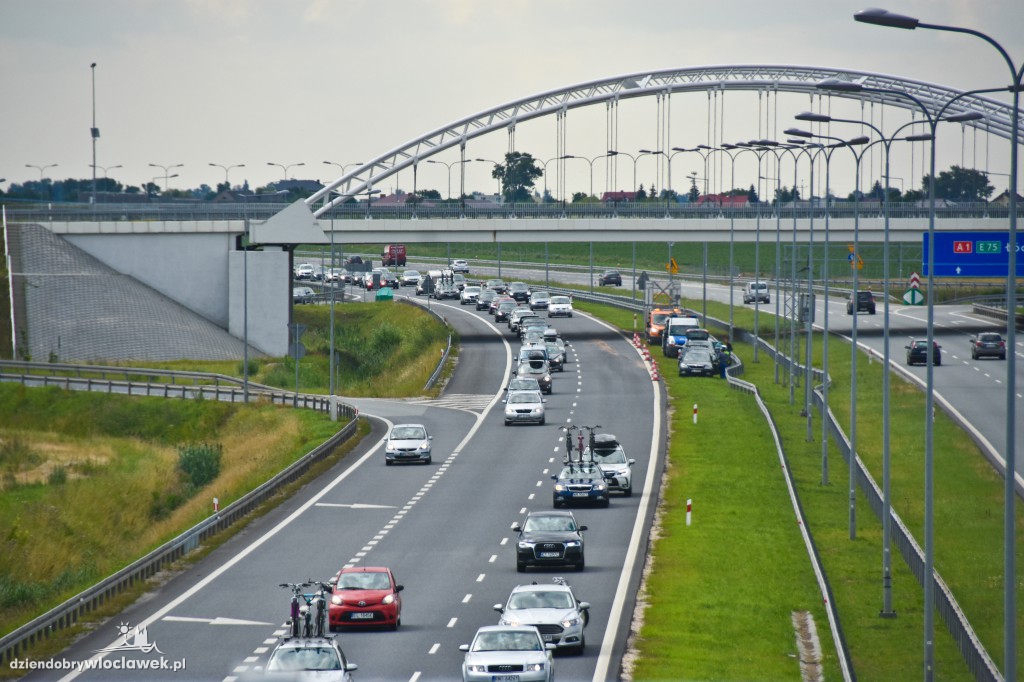 Autostrada pod Włocławkiem w korkach