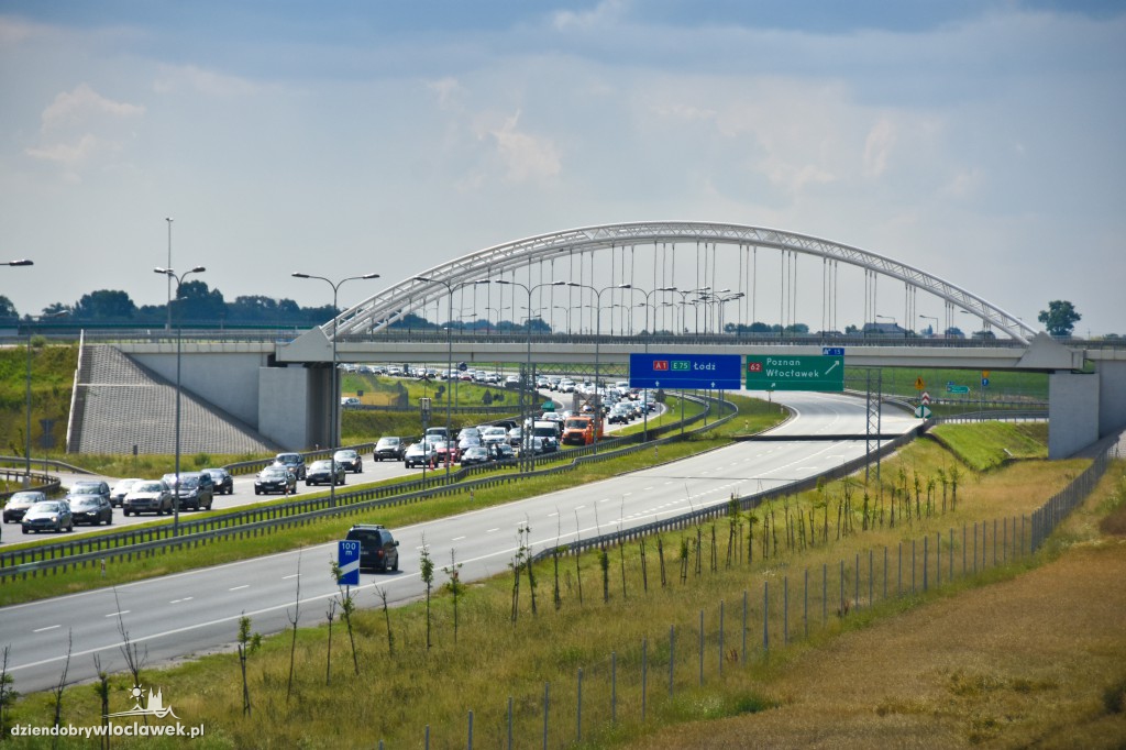 Autostrada pod Włocławkiem w korkach