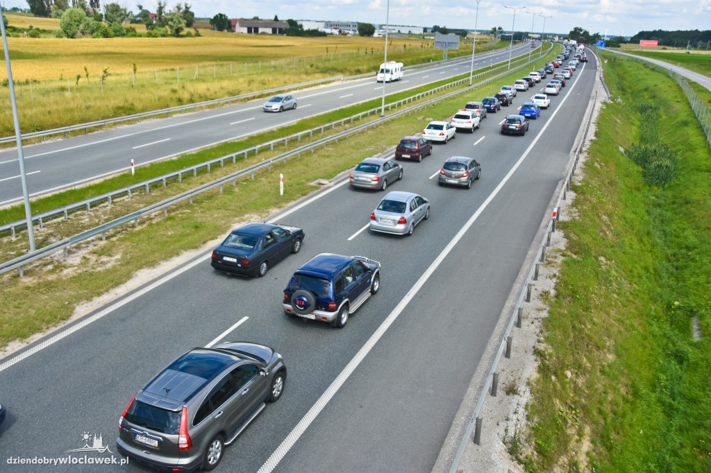 Autostrada pod Włocławkiem w korkach