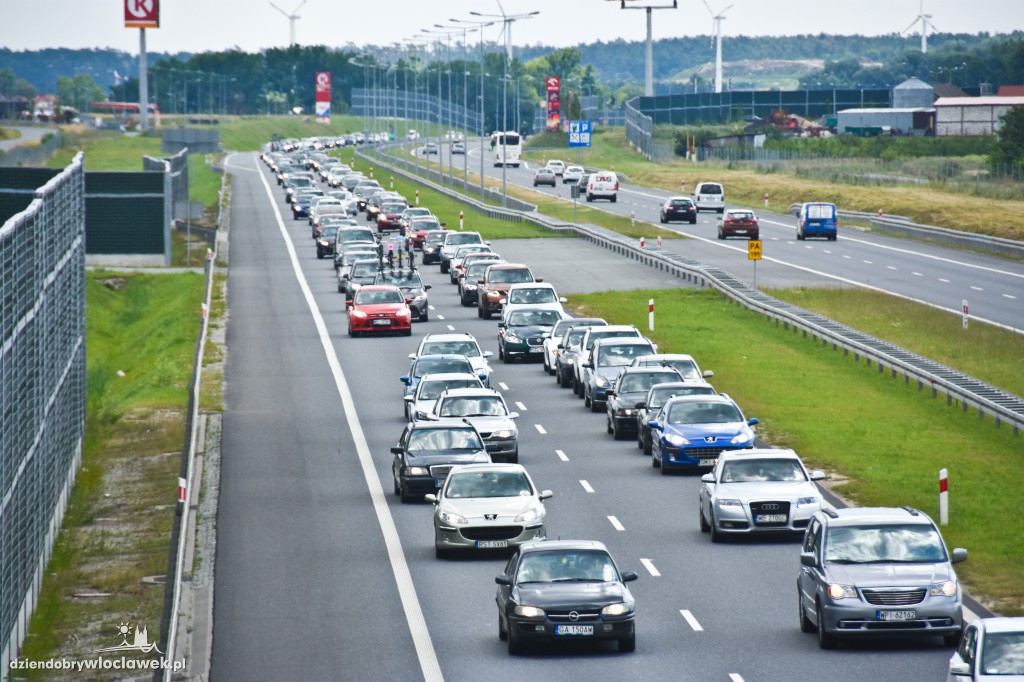 Autostrada pod Włocławkiem w korkach