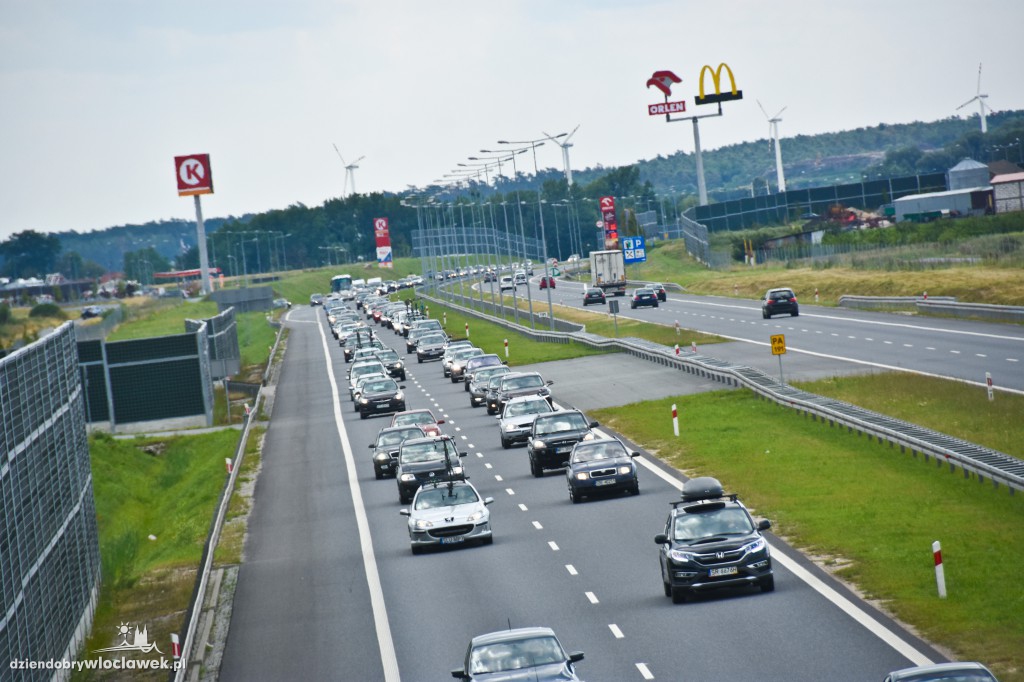 Autostrada pod Włocławkiem w korkach
