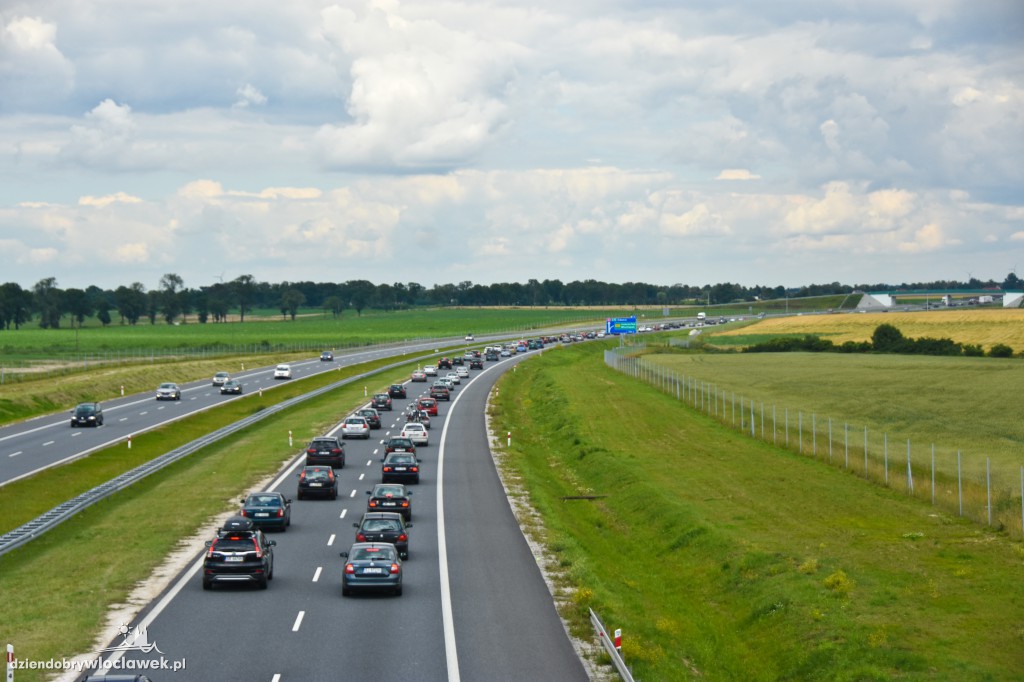 Autostrada pod Włocławkiem w korkach